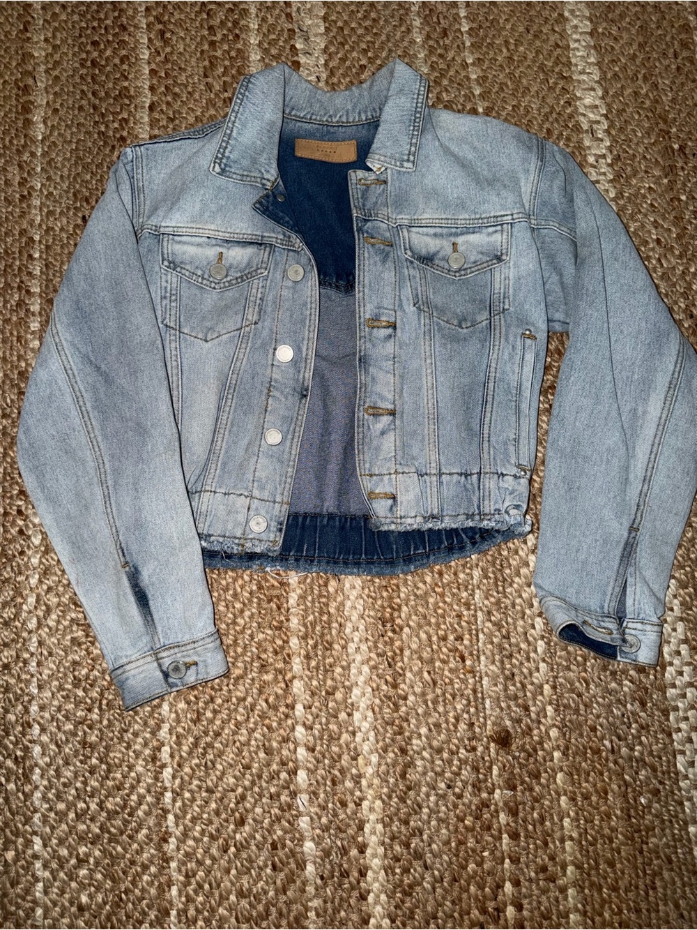 Blank NYC Light Blue Cropped Denim Jacket
